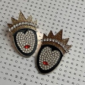Crown Heart Rhinestone Earrings